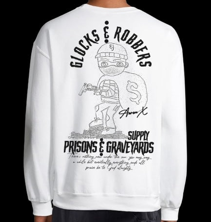 Glocks and robbers hand drawn designs by CV Pre order