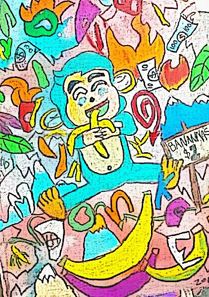 No Monkey biz selling bananas by Christopher Vass Replica